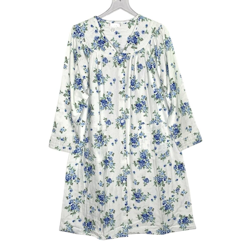 Loti Fashion XL NWOT Sleepwear Patio Dress Caftan Pajama Blue Floral Cottage